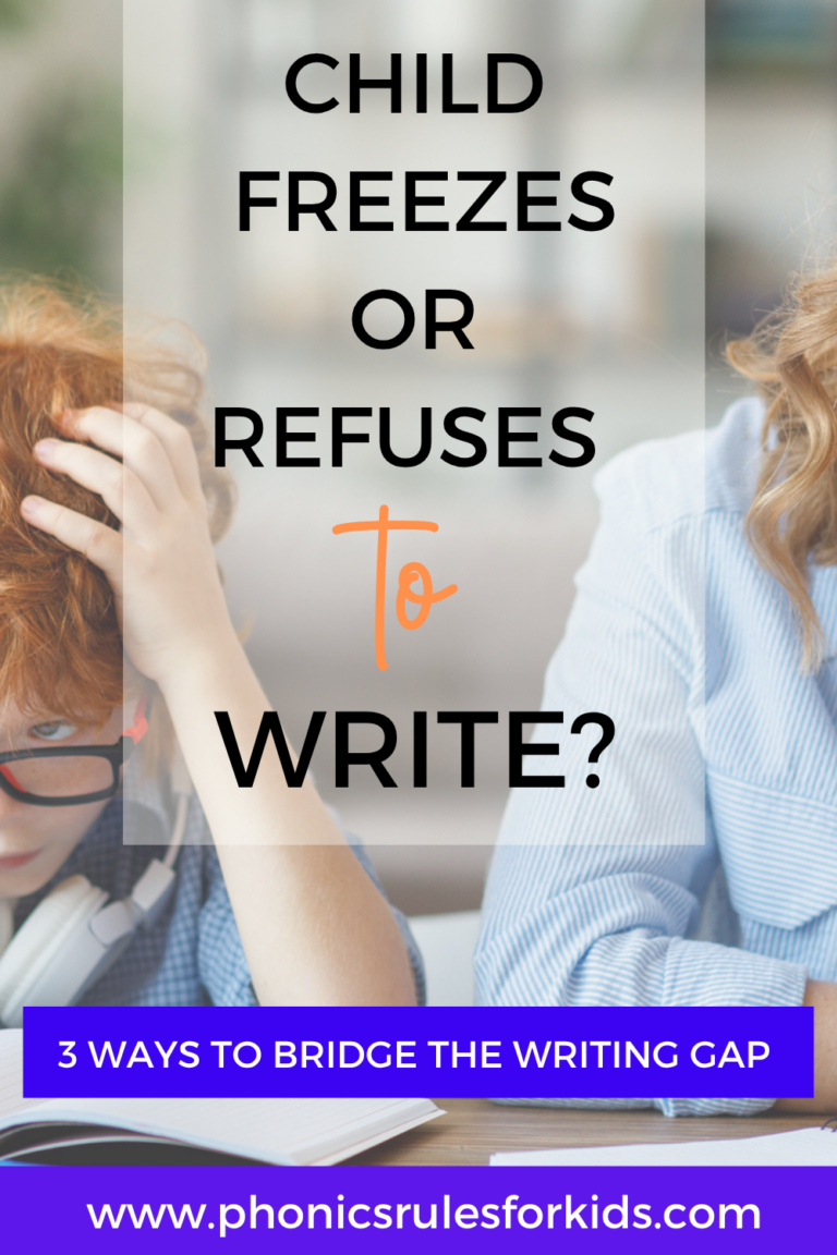 child freezes or refuses to write